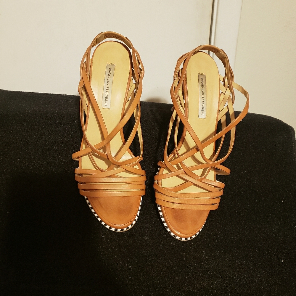 Leather tan heels.  Used once